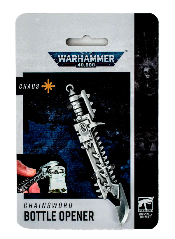 40K Merch: Chaos Chainsword Bottle Opener