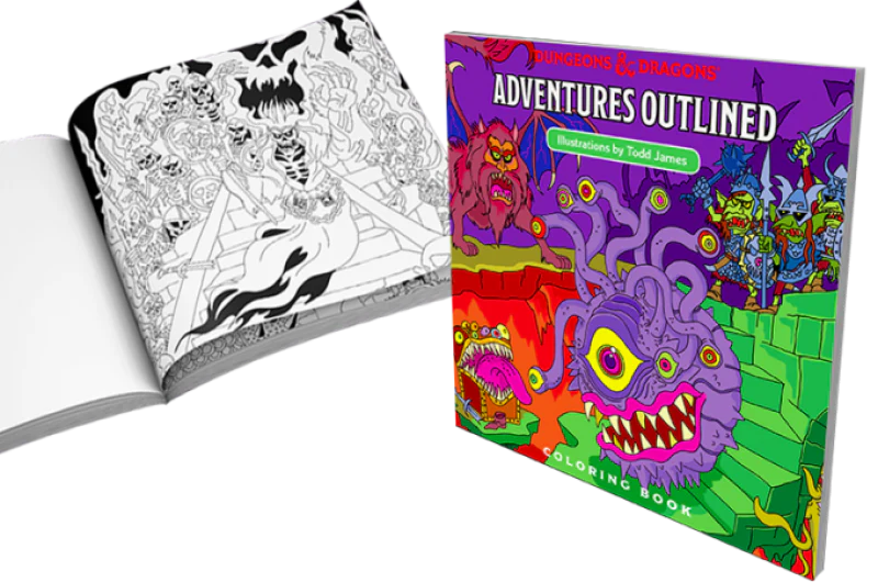 D&D: Adventures Outlined Colouring Book