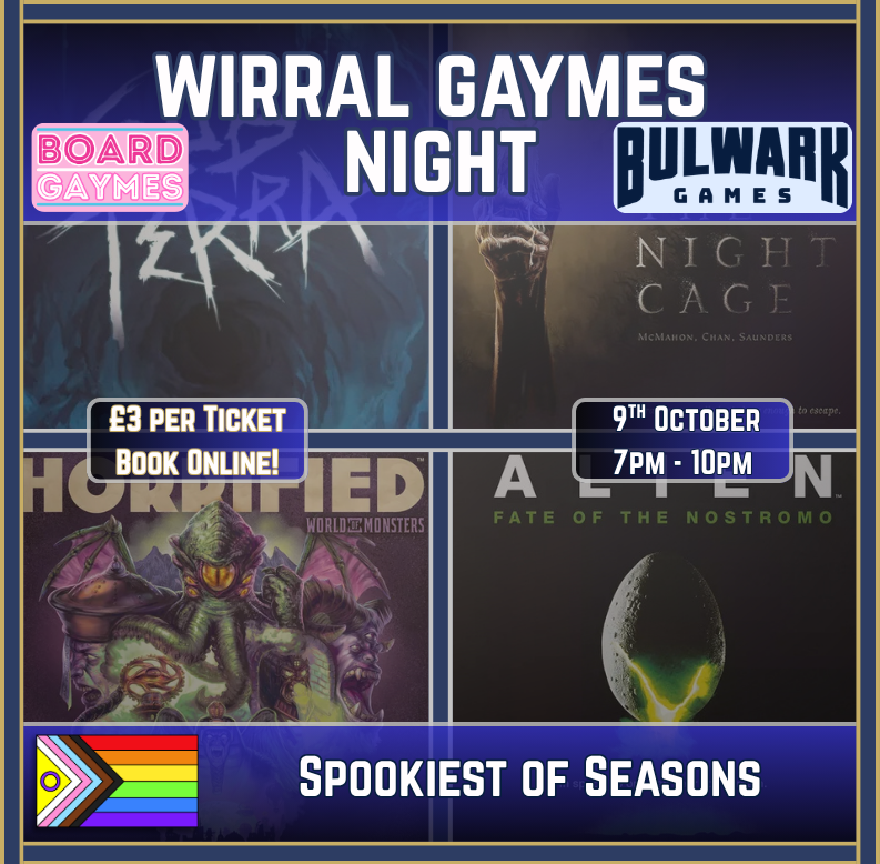 Wirral Gaymes Night, Friday 9th October, 7pm-10pm; Spookiest of Seasons